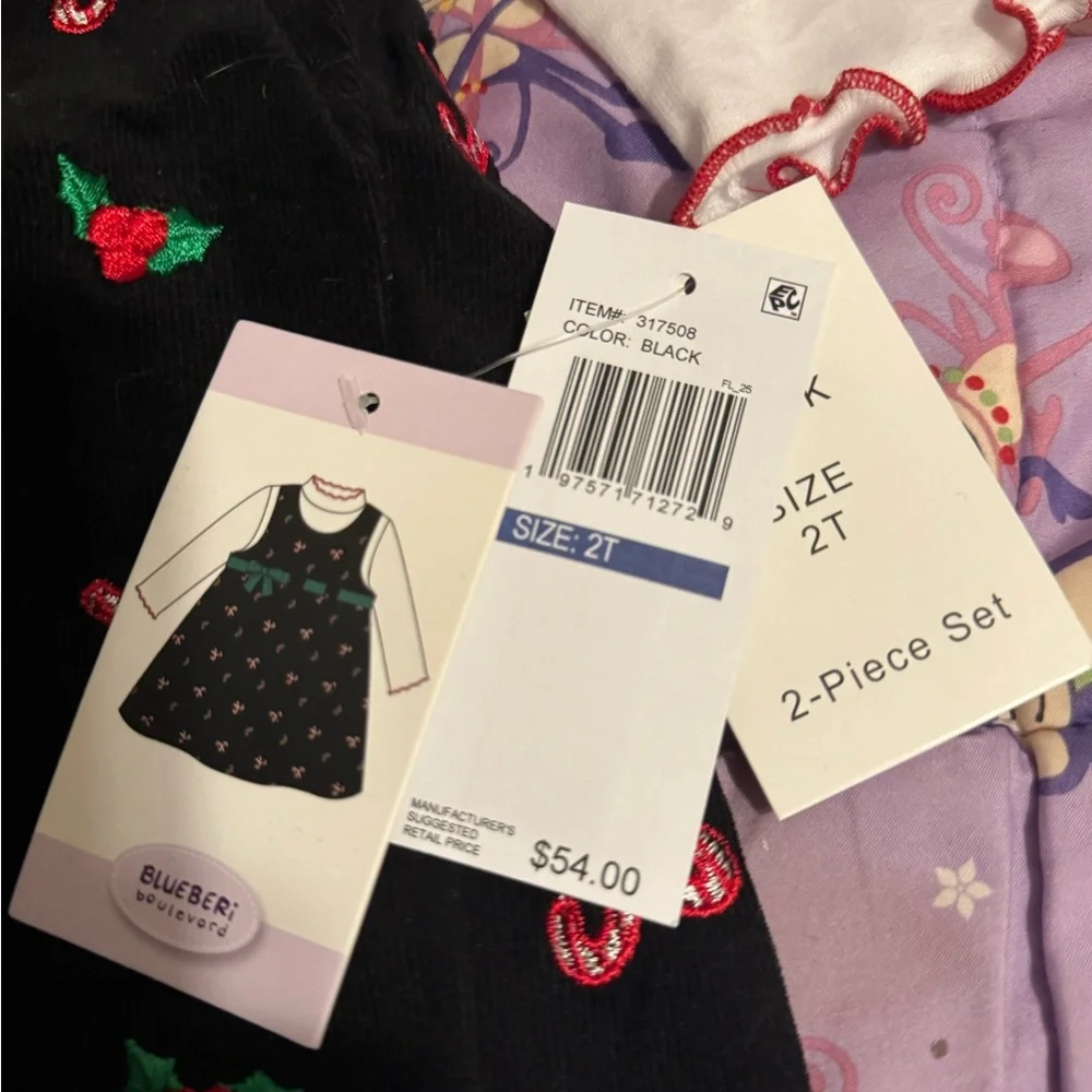 Black Dress with Candy Cane Embroidery - Picture 3 of 5